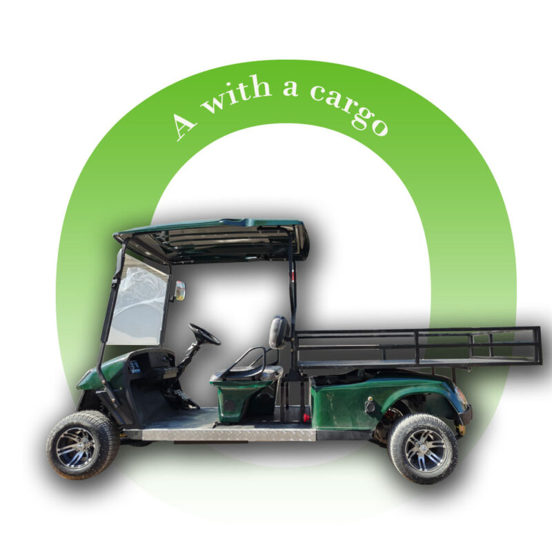 Oliviavehicle Dark Green 2-Seat A Electric Golf Cart with Cargo